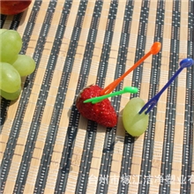 【一次性塑料叉签】水果签/彩色水果叉/塑料水果签/水果OK叉