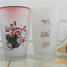 大量供应玻广告杯玻璃马克杯磨沙玻璃杯质优