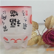 大量供应精美玻璃礼品杯玻璃广告杯猫头型玻璃杯
