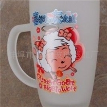 大量供应玻璃杯马克杯、卡通广告玻璃杯、磨砂玻璃杯礼品玻璃杯、