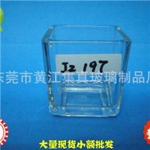大量供应优质机压四方玻璃杯口53*底48*高55MM，2&rdquo;四方玻璃烛台