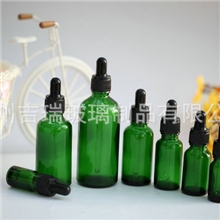 现货供应高白料绿色玻璃瓶精油瓶配透明玻璃瓶子
