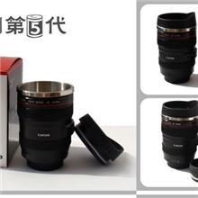五代佳能镜头杯不锈钢内胆耐高温防漏咖啡杯创意杯带盖马克杯