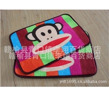 大嘴猴珊瑚绒彩条地垫卧室浴室垫子门垫40*60带防滑