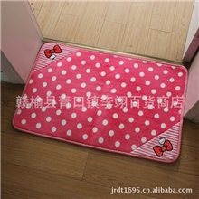 出口日本超细珊瑚绒hellokitty蝴蝶结地垫