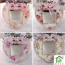 馨朵布艺工艺心形开关贴棉边印花花布开关套批发2元店可售