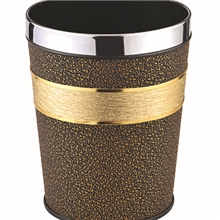 供应圆锥形金边垃圾桶/无盖/包金边/时尚