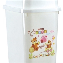 长方形时尚印花摇盖垃圾桶