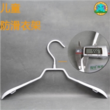 高档服装店衣架批发防滑金属浸塑勺形宽肩儿童衣架批发义乌衣挂