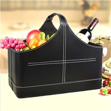 华美仕HMESI高档礼品篮水果篮收纳篮礼品篮皮质厂家批发订做