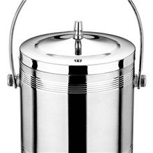 厂家供应质优价廉不锈钢冰桶，双层酒店冰桶，直型手提螺纹冰桶