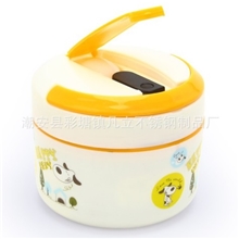 厂家供应时尚卡通陶瓷保温饭盒;礼品、赠品的最佳选择