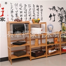 厂家供应生产竹制品厨房微波炉置物架三四框板微波炉架竹菜架
