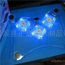 【厂家直供】水晶笔记本电脑散热器14寸透明三风扇笔记本散热器