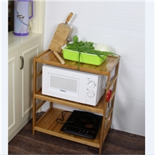 批发竹家具梦飞竹木4层拼板微波炉架厨房置物架