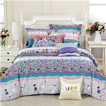 优米家纺纯棉四件套全棉贡缎提花斜纹印花4件套床单式件套包邮