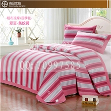 批发手工包边加厚保暖老粗布粗布线毯三件套厂家/四季毯床单