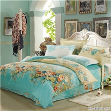 莱琪全棉四件套纯棉斜纹公主床品婚庆床上用品床单被套四件套包邮