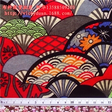 扇子花布装饰印花布民族印花布现货批发
