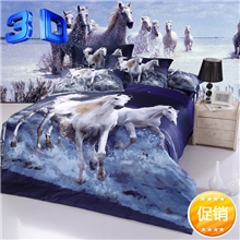 厂家直销特价批发全棉活性印花3D油画版四件套床上用品批发零售