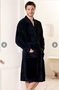 2013爆款/黑色/加厚珊瑚绒浴袍，冬季睡衣，情侣睡袍/家居服