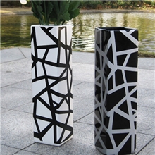 黑白线条斑马陶瓷花瓶现代简约时尚花瓶花插家居礼品