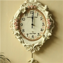 欧式田园风格挂钟客厅卧室壁钟装饰时钟表艺术挂表时尚现代静音表