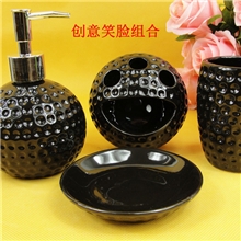 厂家直供笑脸陶瓷卫浴四件套洗漱套装洁具批发浴室用品