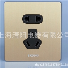 【企业集采】博西尼凯撒金色铝拉丝摩卡香槟金色五孔插座