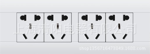 博西尼墙壁开关品质一流新国标118型四位复合五孔插座十二孔