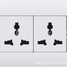 博西尼开关插座118型六孔插座二位多功能6孔插座面板雅白墙壁插座