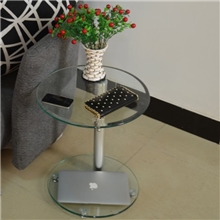 钢化玻璃时尚客厅小圆茶几创意角边几电话桌床头沙发小边桌透明
