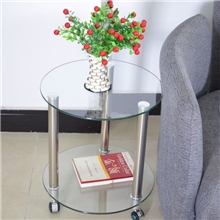 宜家创意客厅移动小圆电话茶几休闲桌咖啡桌透明边几角几