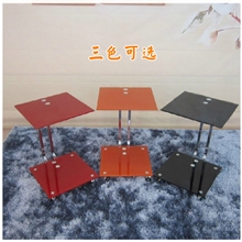 时尚简约钢化玻璃移动小茶几多功能储物方几休闲桌沙发边几角几