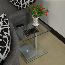 时尚简约现代钢化玻璃客厅创意小茶几多功能方角几边桌电话架透明