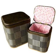 新款供应草编工艺品换鞋凳收纳箱、收纳凳