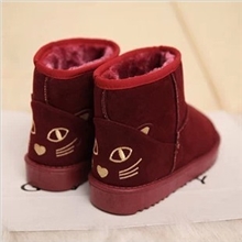 冬季雪地靴超萌猫猫低筒短靴子可爱糖果色雪地靴女鞋子韩版批发