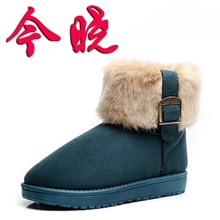 冬季新款休闲时尚雪地靴保暖加厚皮带扣雪地靴女靴雪地靴批发