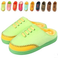 胜利拓冬季新款情侣棉鞋包跟保暖手工缝制毛绒韩国棉拖鞋厂家批发