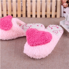 【全网最低价批发】大爱心防滑珊瑚绒居家棉拖鞋温馨家居鞋