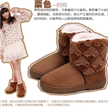 厂家直销新款爱心雪地靴短靴麂皮绒双层加厚棉靴女靴批发