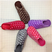 （清货处理）双色棉拖鞋纯色点点棉鞋小圆点情侣居家保暖批发