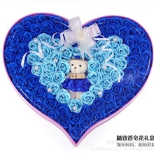 拉菲儿原创92朵小熊香皂花配礼品袋圣诞节情人节礼物爆款量大优惠