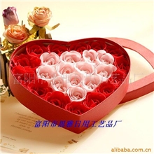 厂家直销拉菲儿26朵心形礼盒香皂花花香皂母亲七夕礼品量大特惠
