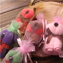 圣诞创意促销礼品毛巾批发幸运狗狗动物造型纯棉毛巾