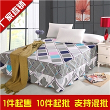 时尚新品纯棉床裙单件床上用品单人双人床笠式床罩批发团购