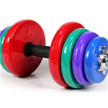 彩胶哑铃浸塑哑铃多彩手铃厂家直销