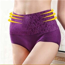 61厂家供应全棉高腰宽边收腹提臀女士三角底裤莱卡束腹裤内裤批发