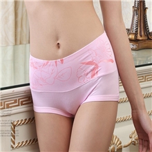 N1067爆款莱卡全棉竹纤维收腹提臀女士三角底裤中高腰内裤批发