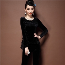 2013秋冬新品厂家直销实体批发一手货源现货欧美新款丝绒套装爆款